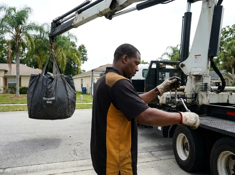 Dumpster Bag Crane-Arm Haul-Away in Orlando, FL