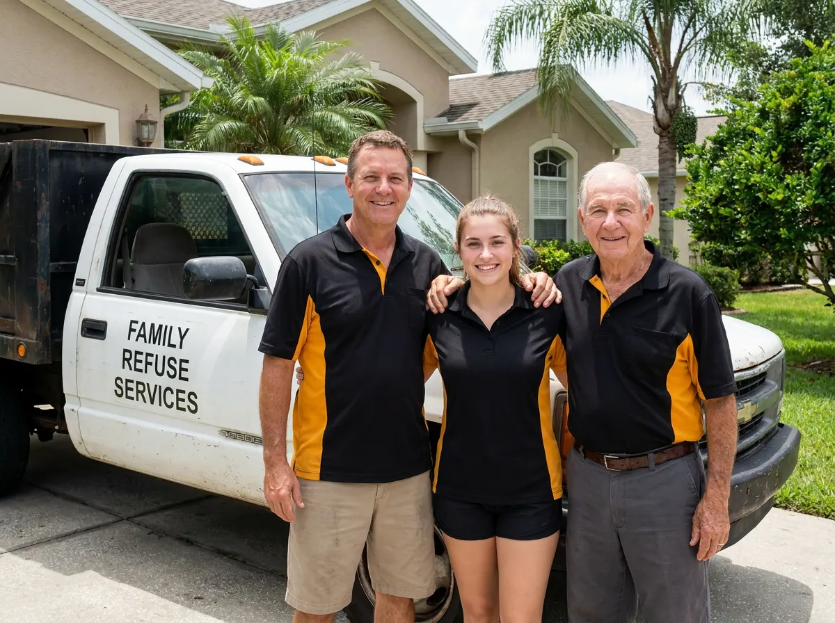 Sunshine Dumpster Rental garbage collection service team in Orlando, FL